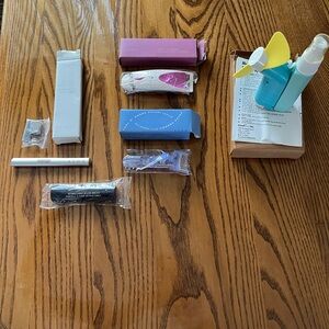 Avon 5 pieces Blush brush, brow trimmer, 2 eyelash curlers,cooling spray bottle
